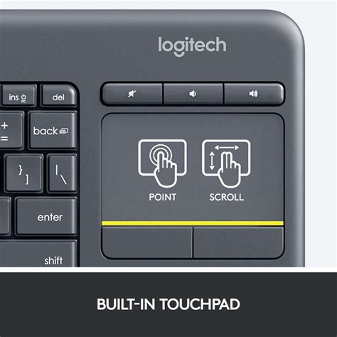 Logitech K400+ with Touchpad, Connected to TV, Customizable Multi-Media ...
