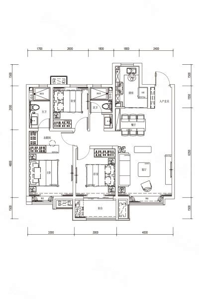 120平米平面图,100平米住宅平面图,120平米房屋平面图_大山谷图库