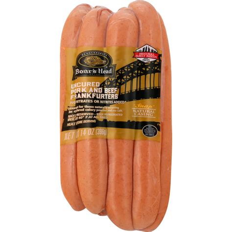 Boar's Head Pork And Beef Frankfurters with Natural Casing - Shop Hot ...