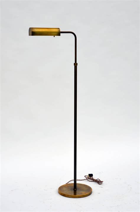 Chic Adjustable Brass Floor Reading Lamp at 1stDibs