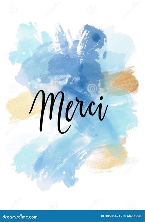 Merci - Thank You in French Language. Modern Calligraphy Lettering Text ...