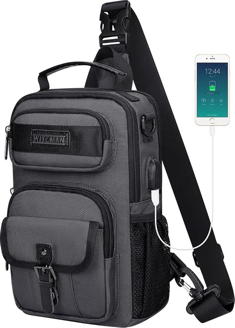 Amazon.com | WITZMAN Sling Bag for Men Convertible Travel Sling ...