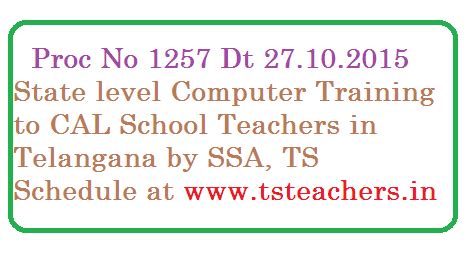 Proc No 1257 State level Computer Training to CAL School Teachers ...