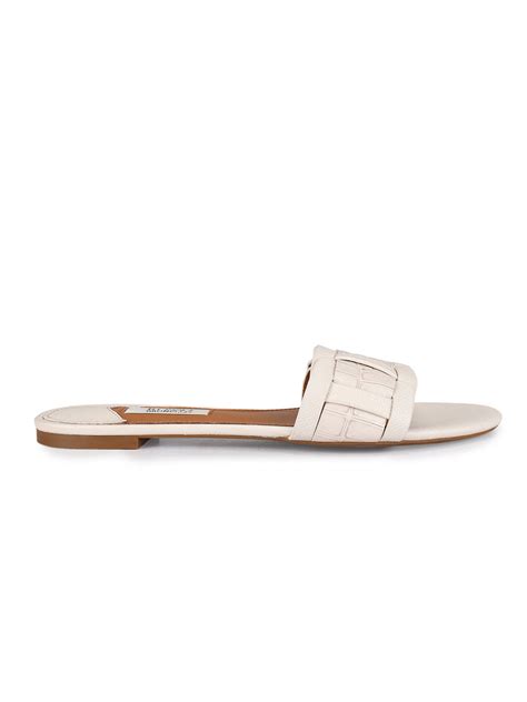 White Croco Textured Flats – Rosso Brunello Leathers Pvt. Ltd.