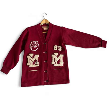 Vintage Wool Letterman Cardigan Sweater - 1960s MLHS — Wall Star ...