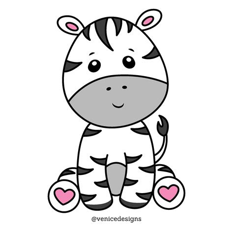 Baby Zebra Cartoon Drawing, Baby Zebra Cute Illustration Free Vector | Zebra drawing, Zebra ...
