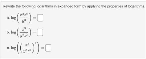Writing Logarithms in Expanded Form 的图像结果