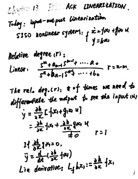 Image result for Feedback Linearization Lecture Notes