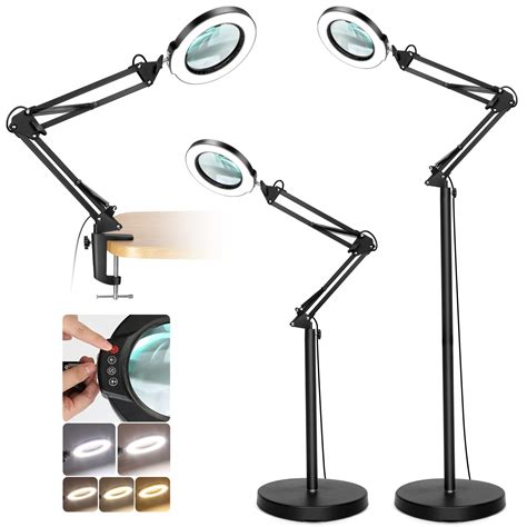 5X Magnifying Glass with Light and Stand, Krstlv LED 5 Color Modes ...