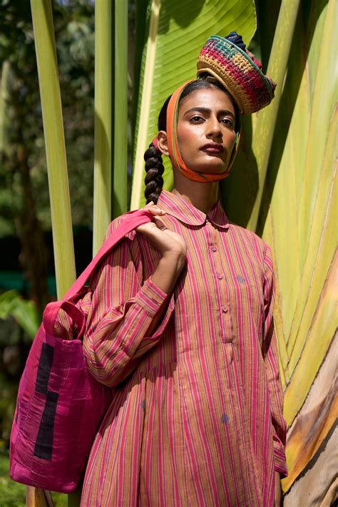 Esme stripe jamdani layered dress – indigenecraft.com