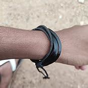 Buy University Trendz Black Leather Handmade Woven Bracelet for Men ...