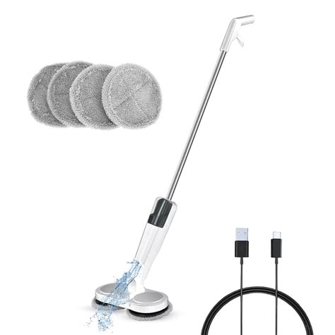 MAVIND Electric Cordless Spin Mop with Water Spray Function,Self ...