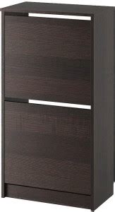 VARNA IKEA BISSA Shoe cabinet with 2 compartments, black / brown 49 x ...