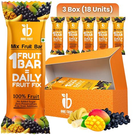 Barefruit Mix Fruit Bar Rich In Vitamin A & C, Magnesium & Iron| No ...