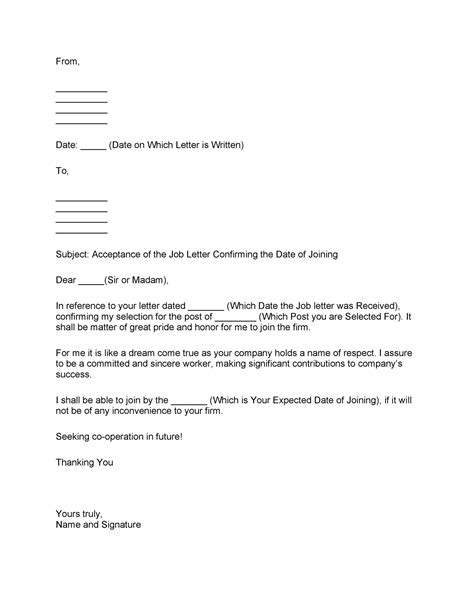 40 Professional Job Offer Acceptance Letter & Email Templates ᐅ TemplateLab