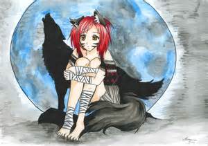 Anime Girl With Wolf