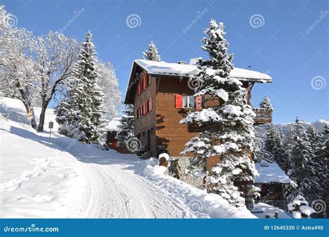 Swiss skiing resort stock photo. Image of fresh, building - 12645330