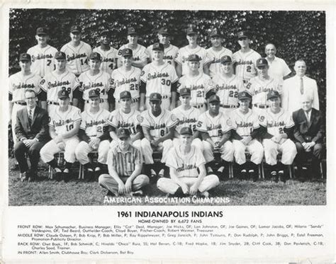 1961 Indianapolis Indians Team Photo Baseball - Trading Card Database