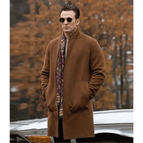 Chris Evans Brown Wool Coat From Movie Knives Out