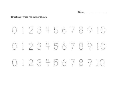 Printable Number Trace Worksheets | Activity Shelter