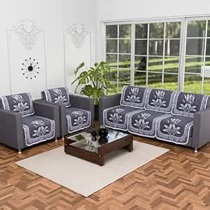 Kuber Industries Set of 10 Net Anti-Skid Sofa Cover 5-Seater ...