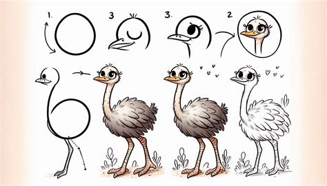 How to Draw Ostrich: 9 Easy Step-by-Step Guide to Ostrich Drawing ...