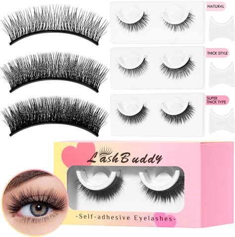 Amazon.com: Generic Lash Buddy Self-adhesive Eyelashes,3 Pairs Self ...
