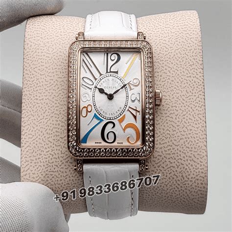 Franck Muller Long Island Rose Gold White Dial Leather Strap High ...