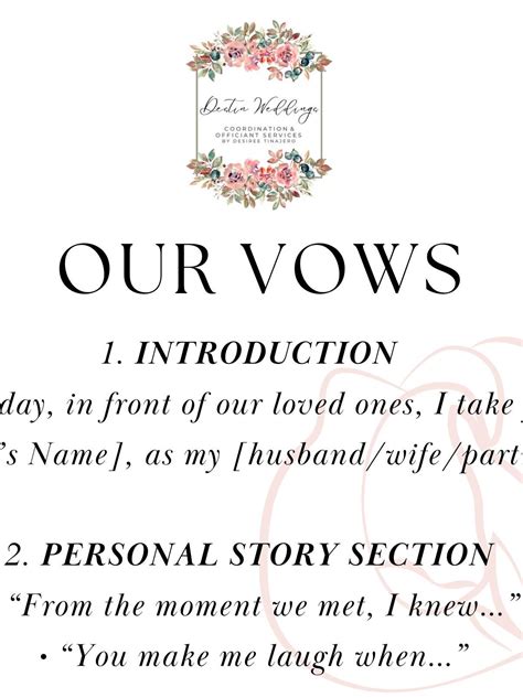 Personalized Wedding Vow Template: A Heartfelt Guide | Wedding vows ...