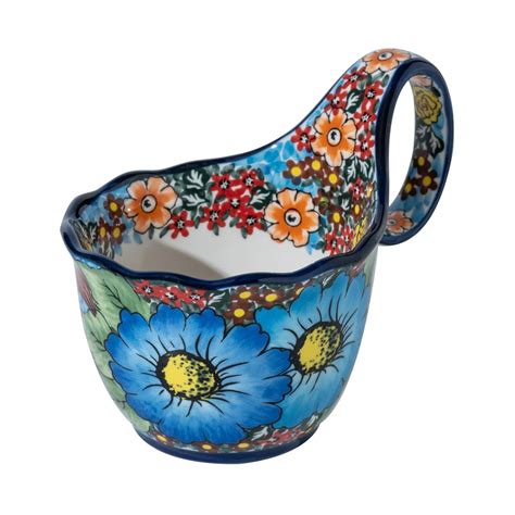 Amazon.com: ALMA Handpainted Soup Bowl with Handle, 18.6oz Ceramic ...