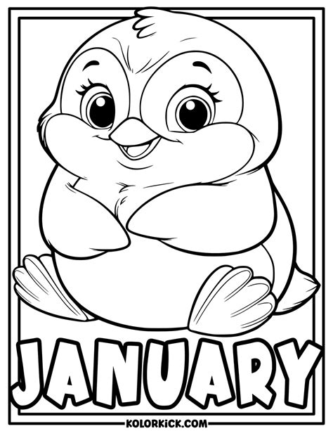 Cute January Coloring Pages - (100% Free Printable PDFs)