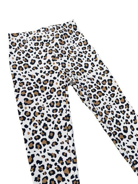 Girls Ribbed Leopard Print Leggings - Soft, Comfy & Stylish – Babahlu ...