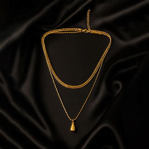 Golden Tear - Layered Chain Necklace