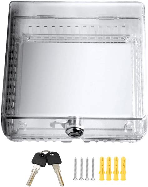 Universal Thermostat Lock Box with Key, Acrylic Clear Large Thermostat Cover for Thermostat on ...