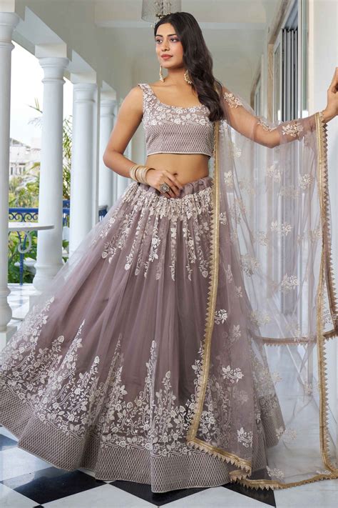 Buy Brown Net Wedding Wear Lehenga Choli From Designer Lehenga Choli