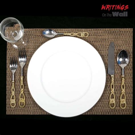 Premium Silverware / Cutlery with Chain Design / Writings on the wall ...