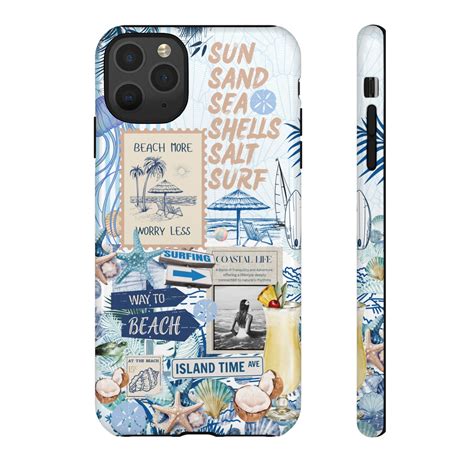 Summer Beach Phone Case, Seashell Tropical Collage Inspired Cover ...
