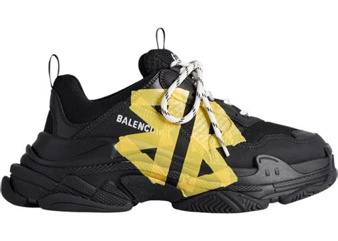 Balenciaga Triple S Tape Type Black Yellow – Kicks Machine