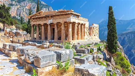 Premium Photo | Temple of Apollo Delphi Oracle site once considered ...