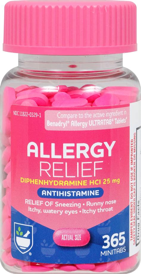 Amazon.com: Rite Aid Antihistamine Allergy Relief with Diphenhydramine - 25mg, 365 Count ...
