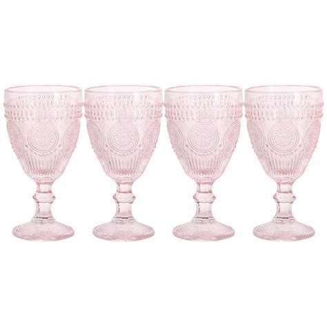 Home Essentials Circa Blush Textured Wine Goblets 4-piece Set