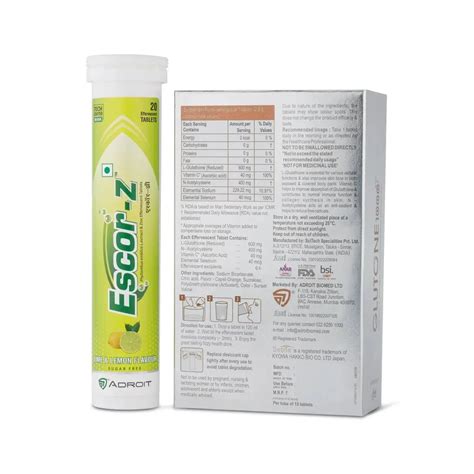 Glutone 1000 & Escor-Z | Lime & Lemon Flavour | Skin Glow Combo