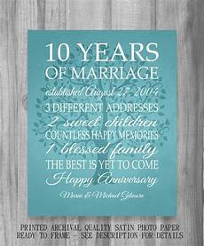 10 Year Wedding Anniversary Gift by 10 Year Anniversary Gift Print Wedding Anniversary 10 Year Wedding Anniversary Gift