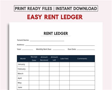Free Rent Ledger Template Word