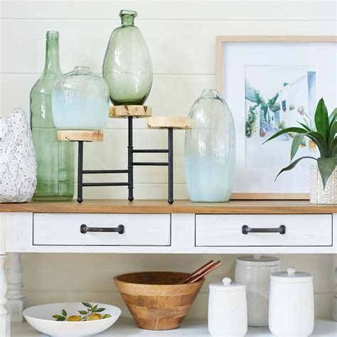 Green Glass Vase, 14"