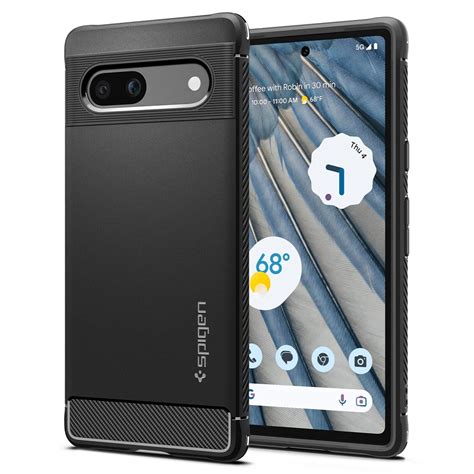 Spigen Rugged Armor Back Cover Case for Pixel 7a, Carbon Fiber Detail ...