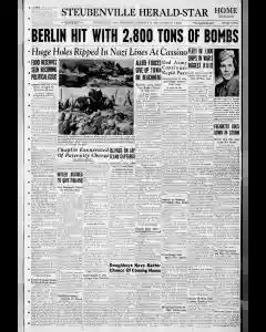 Steubenville Herald Star Archives, Feb 16, 1944, p. 1