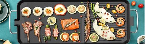 Buy Inllex Large Rectangle Table Top Electric Teppanyaki Grill, 1400W ...
