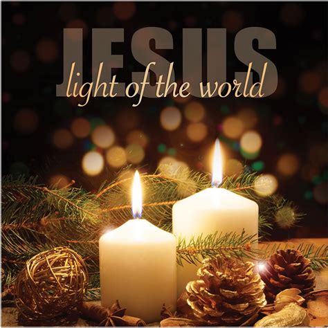 Christian Christmas cards, pack of 10 - Light, with Bible verse John 8: ...