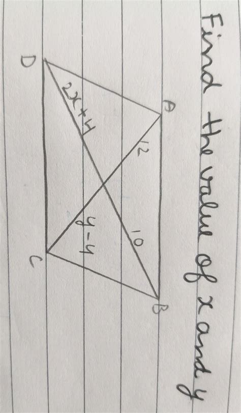 find the value of x and y - Brainly.in